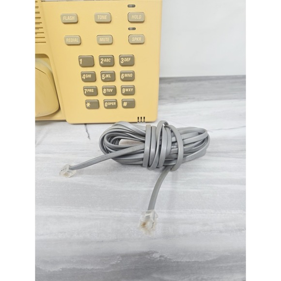 Vintage AT&T Corded Speakerphone 720 Desk/Wall Beige Telephone Removable Mount - Picture 3 of 8